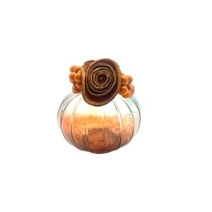 Boho Wood Bead Bracelet with Natural flower‎ Pod Accent - Stretchy orange